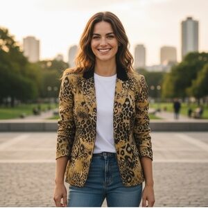 Vintage Joseph Ribkoff Animal Print Blazer Size  14